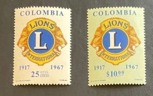 Colombia 1967 Lions International Scott #770 & C492