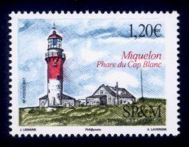 St. Pierre & Miquelon Sc# 1051 MNH Cap Blanc Lighthouse