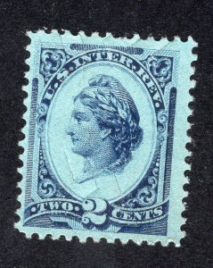 US 1878 2c blue on blue Revenue, Scott R152a cut cancel, value = 35c