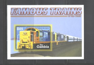 GAMBIA 2001  TRAINS  M.S.  #2533 MNH
