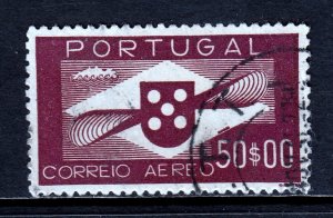 PORTUGAL — SCOTT C10 — 1941 50e SYMBOL OF AVIATION — USED — SCV $75