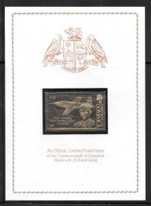 Dominica Great First in Aviation First Manned Supersonic Flight Gold Stamp (513)