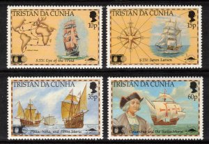 TRISTAN DA CUNHA 1992 Discovery of America Anniv; Scott 504-07, SG 522-25; MNH