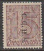 Germany-Upper Silesia O41, 15pf VERT. OVPT. READING DOWN. MINT, NH. VF. (359)