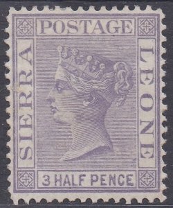 SIERRA LEONE 1876 QV 3 HALF PENCE WMK CROWN CC