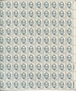 Pane of 100 USA Stamps 1863v American Ornithologist John J Audubon Brookman $175