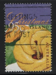 Christmas Island 1998 used Sc 415 95c Sea hibiscus - Tree Flowers of Christmas