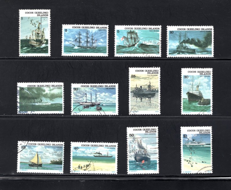 Cocos Islands, Sc 20-31,  VF, Used, Complete Set, CV $6.15 ..... 1420004