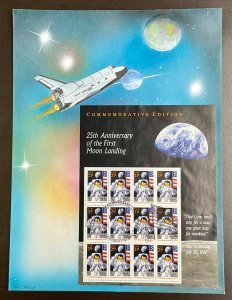 2841 Geerlings Original Art cachet First Moon Landing Anniversary  #1/1  1989  
