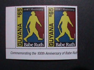 GUYANA-1995 -SC#2912 CENTENARY OF BABY RUTH MNH IMPRINT PAIRS -VERY FINE