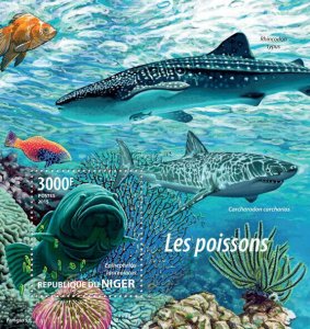 Fish Stamps Niger 2015 MNH Fishes Giant Grouper 1v S/S