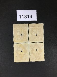 MOMEN: US STAMPS # 1T15a PUNCHED MINT OG NH BLOCK LOT #11814