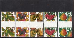 1993 Autumn Paires de Gouttière Ensemble Umm / MNH SG1779-SG1783