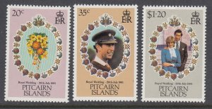 Pitcairn Islands 206-8 Royal Wedding mnh