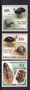Papua New Guinea-Sc#739-41-unused NH bird set-1990-