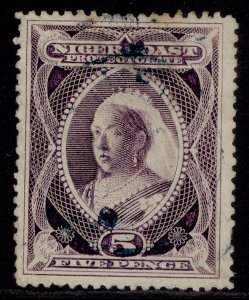 NIGERIA - Niger Coast Protectorate QV SG70c, 5d purple, USED. Cat £250. P 14½-15