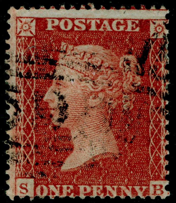 SG21, 1d red-brown PLATE 11, SC16 DIE II, USED. Cat £170. SB