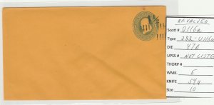 Scott# U116a Die 47 UPSS#282 US envelope. With type 8 surcharge.