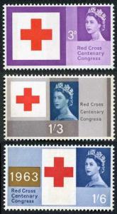 SG642/4p 1963 Red Cross Phosphor Set U/M