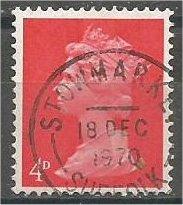 GREAT BRITAIN, Machins, 1967, used 4d, Scott MH7