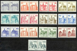 Germany Berlin Sc# 9N391-9N403 MNH pair 1977-1979 Castle Type of Germany