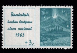 Indonesia Scott  B155 MH* 1963 Volcano semi-postal  stamp