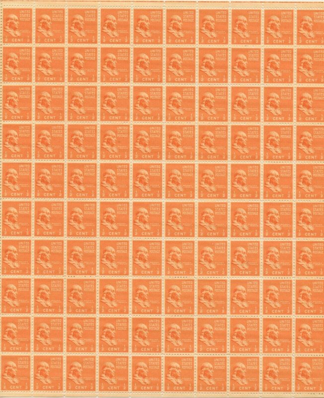SCOTT #803 BENJAMIN FRANKLIN 1/2ct SHEET OF100 MNH OG PRESIDENTIAL SERIES