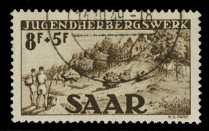 Saar #B65 (Mi. 262II) Cat€180, 1949 Youth Hostel, 8fr+5fr, Type II, used, w...