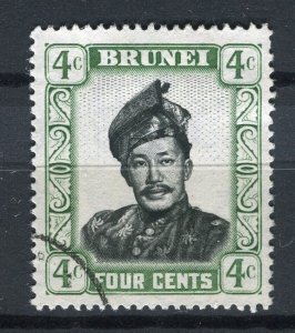 BRUNEI; 1952 early Sultan Omar issue fine used 4c. value