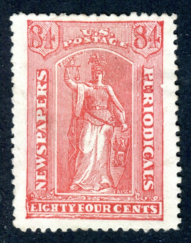 US Newspaper stamp. 84c red. MNG. SENF FORGERY. FACSIMILE.