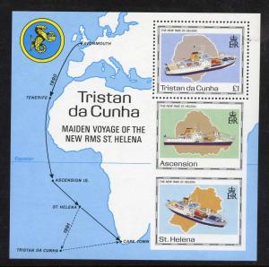 Tristan Da Cunha 482-6 MNH Ships, Map