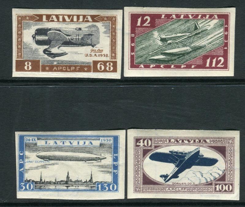 LATVIA 1933 Charity IMPERF set Sg 243-6 LIGHTLY MOUNTED MINT V22155