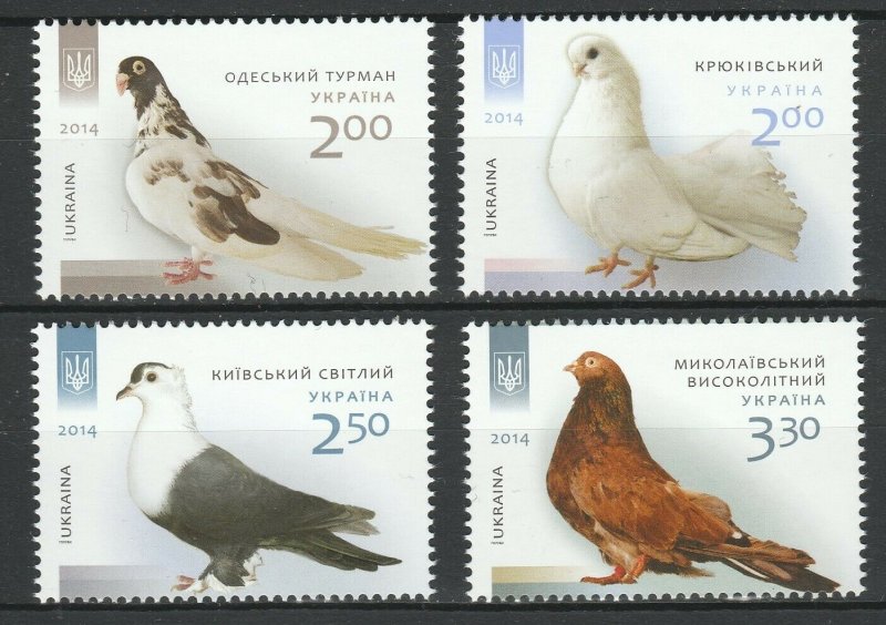 Ukraine 2014 Birds, Doves, Pigeons 4 MNH stamps