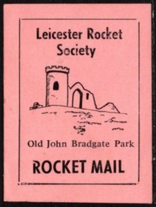 Vintage Great Britain Poster Stamp Leicester Rocket Society John Bradgate Park