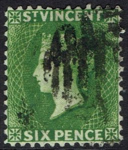 ST VINCENT 1883 QV 6D WMK CROWN CA PERF 12 USED 