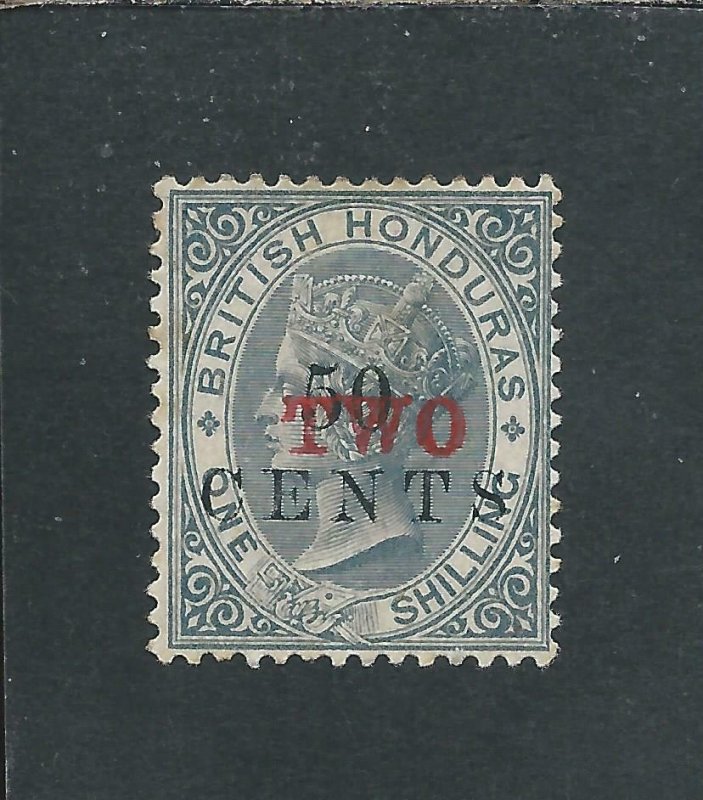 BRITISH HONDURAS 1888 TWO on 50c on 1s GREY MM SG 35 CAT £60