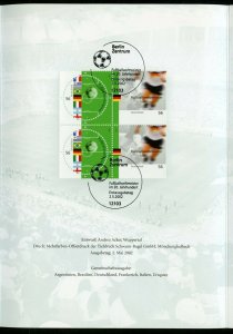 GERMANY 2002 WORLD CUP SOCCER  FIRST DAY CANCELED FOLDER 