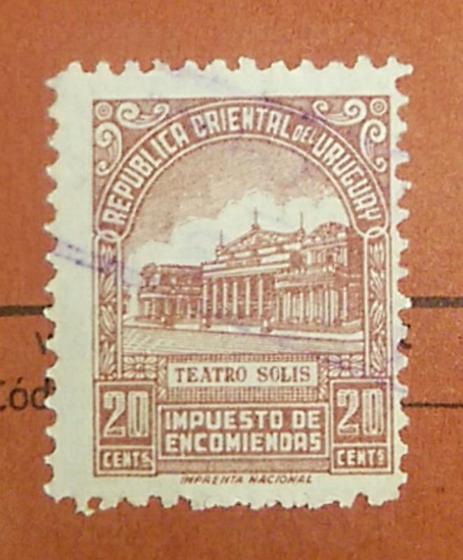 Uruguay 1957 Parcel Post Stamp #Q86 20c Used.