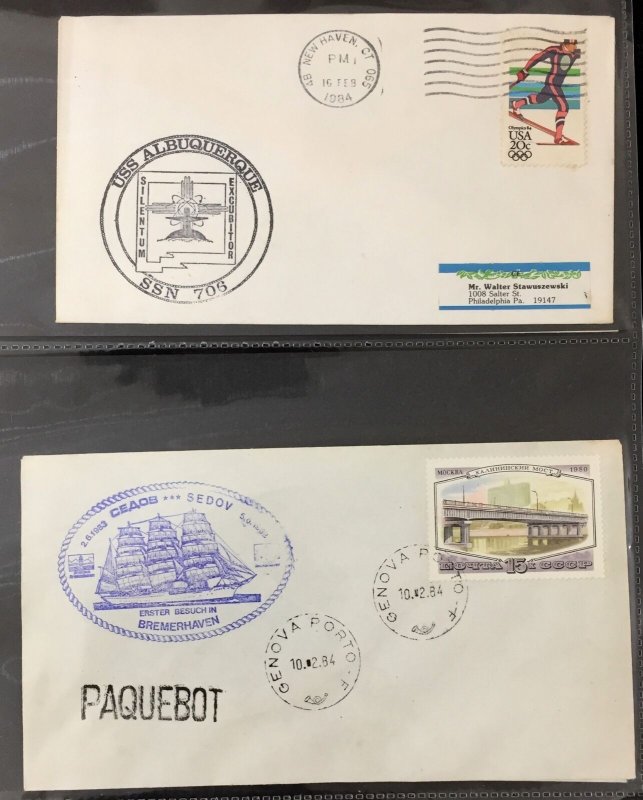 USA Ships Paquebot + SIgned Covers Cards (Apx 35) UK1258