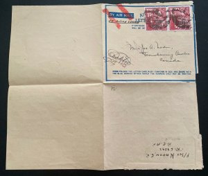 1942 Malta  Air Letter Censored WW2 Cover To Quebec Canada Sg Nadon