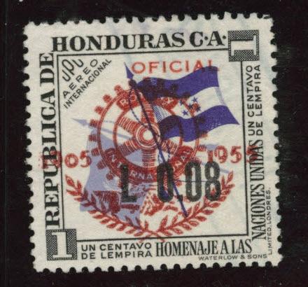 Honduras  Scott C238 Used 1955  ROTARY overprinted airmail 