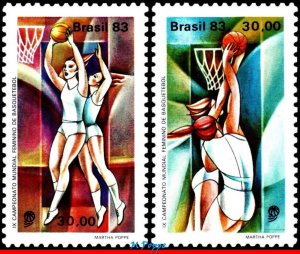 1865-66 BRAZIL 1983 BASKETBALL, WOMEN'S CHAMPIONSHIP, MI# 1974-75 C-1329-30, MNH