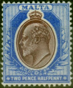 Malta 1904 2 1/2d Maroon & Blue SG52 Fine Lightly Mtd Mint