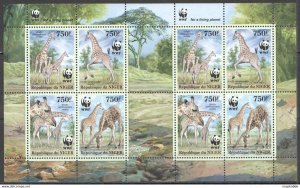 2013 Niger Wwf Giraffes Wild Animals #2142-2145 Kb(2Set) ** Nw0583