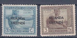 Ruanda-Urundi 1924 Sc# 15, 21