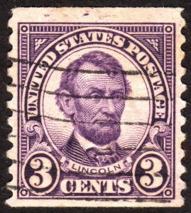 1924, US 3c, Lincoln, Used, Sc 600