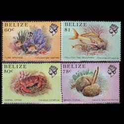 BELIZE 1986 - Scott# 708b-11b Marine Life P14.5 Set of 4 NH