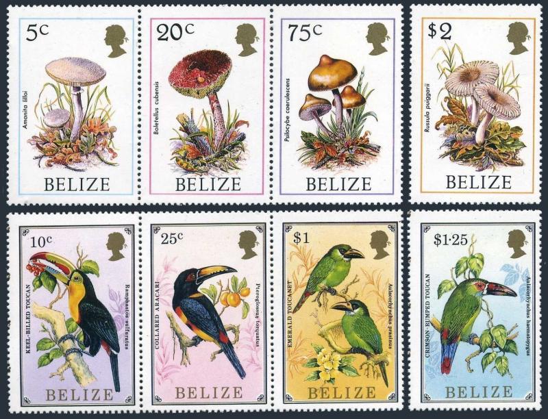 Belize 843-850,MNH.Michel 926-933. Birds,Mushrooms,1986.Toucans.