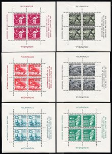 Nicaragua Stamps # C296-308 MNH XF Rare Set Of Sheetlets Sports Scott Value $450