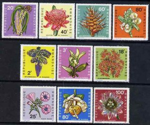 RWANDA - 1968 - Flowers - Perf 10v Set - Mint Never Hinged